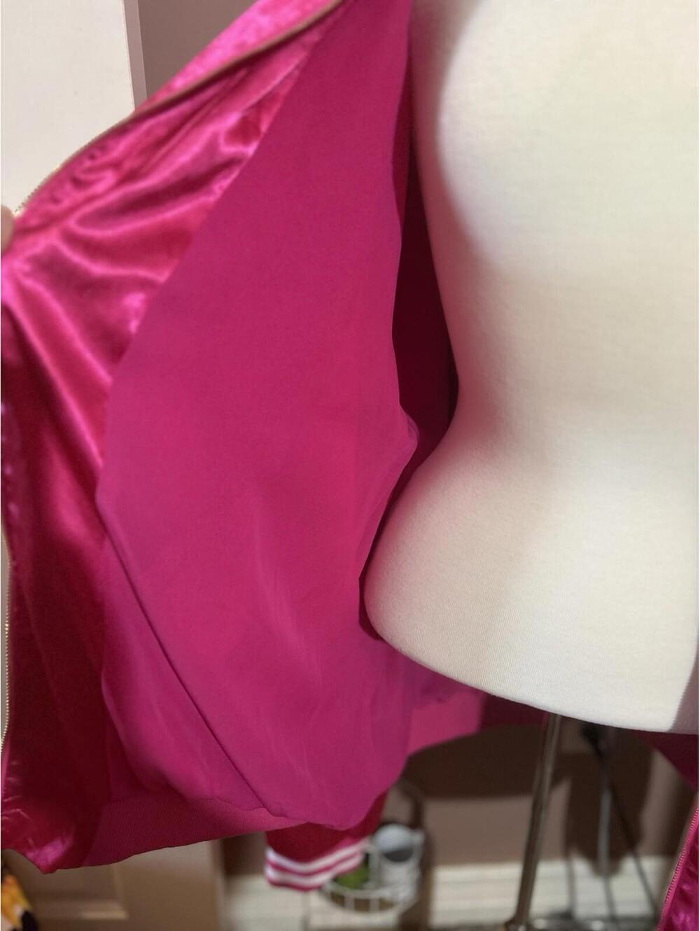 NFL Apparel Washington Commanders Satin Jacket Womens 5X Full Zip Pink Sparkly - Picture 7 of 12